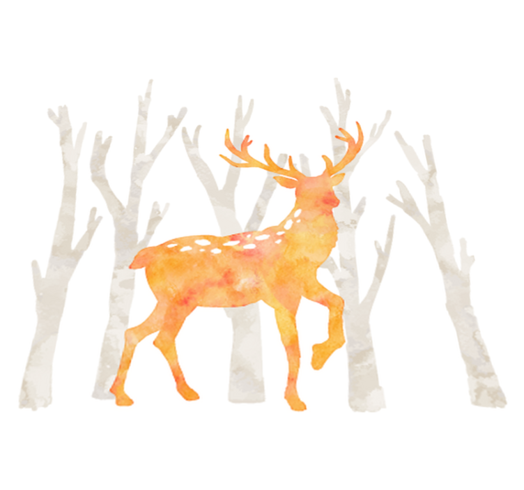 Χαλί με εκτύπωση ζώου στυλ χειμώνα ελαφιού - TenStickers