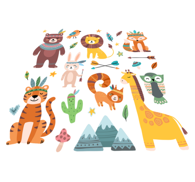 Χαλί με εκτύπωση ζώου μωρών άγριων ζώων - TenStickers