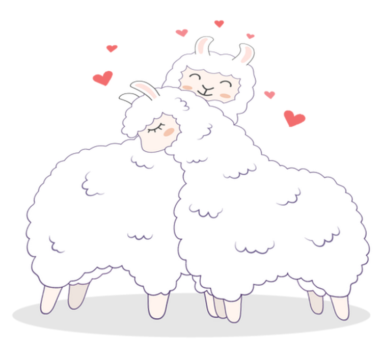 Χαλί με εκτύπωση ζώου αγαπημένα λάμα - TenStickers