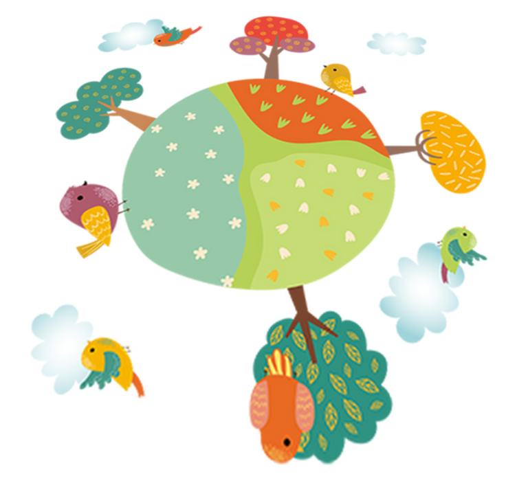 Χαλί με εκτύπωση ζώου Λευκός κύκλος Άνοιξης - TenStickers