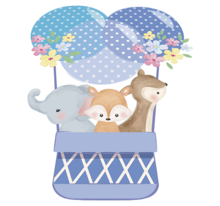 Χαλί με εκτύπωση ζώου σε υδατογραφία με αερόστατο - TenStickers