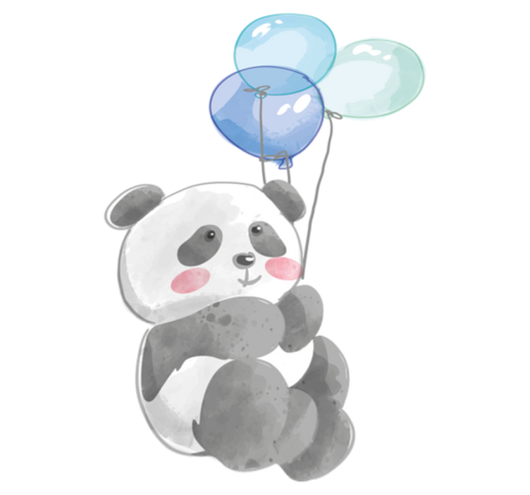 Χαλί με εκτύπωση ζώου μωρού που κρατά τρία μπαλόνια - TenStickers