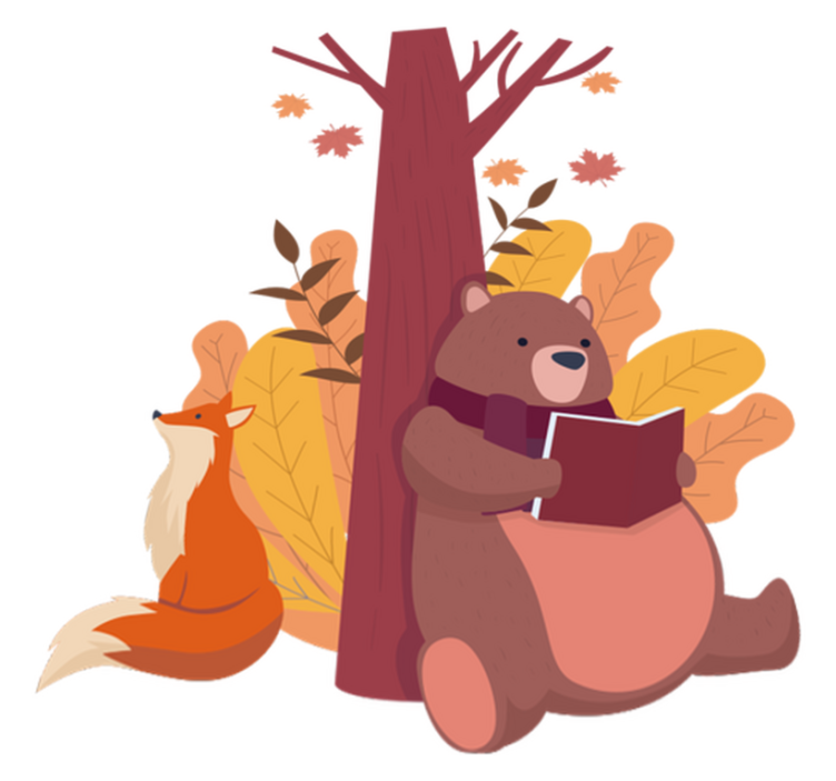 Χαλί με εκτύπωση ζώου Δέντρο με ζώα - TenStickers