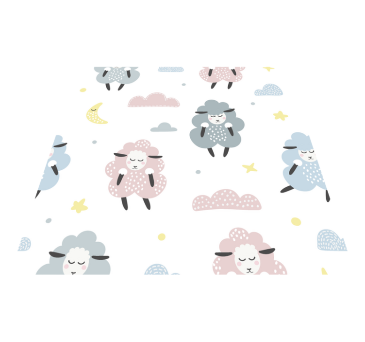 Χαλί με εκτύπωση ζώου σχέδιο προβάτου για παιδιά - TenStickers