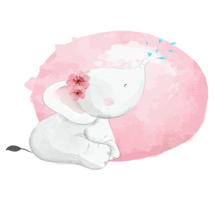 Χαλί με εκτύπωση ζώου άγρια Αφρική για κορίτσια ελέφαντες - TenStickers