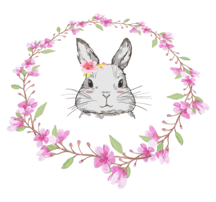 Χαλί με εκτύπωση ζώου άγρια Αφρική για κορίτσια κουνέλια - TenStickers