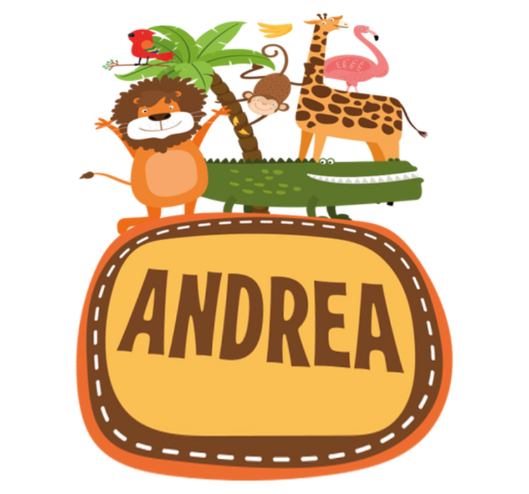 Χαλί με εκτύπωση ζώου από ζούγκλα με ονόματα - TenStickers