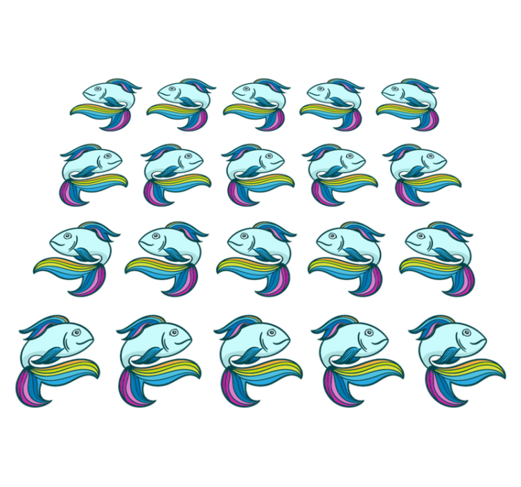 Χαλί με εκτύπωση ζώου ψάρι μπλε νέον - TenStickers