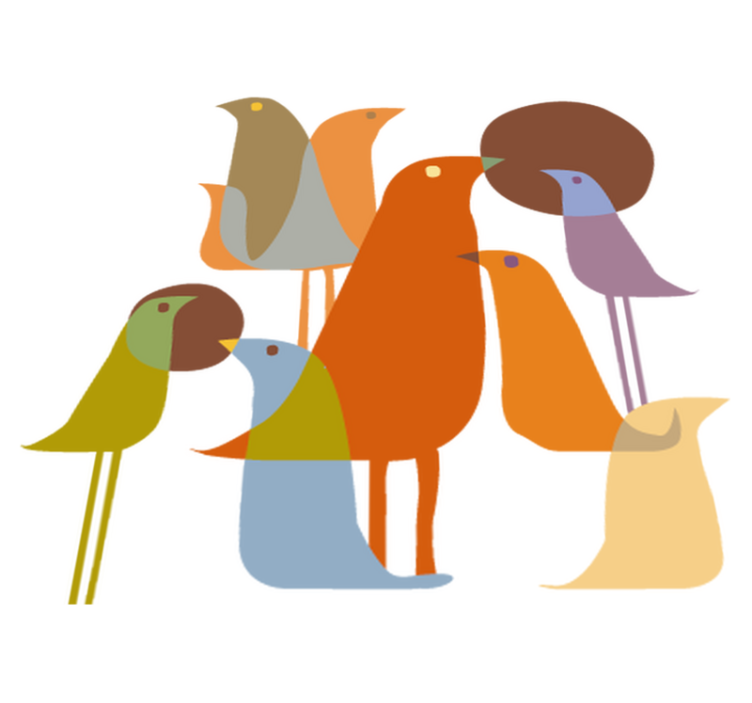 Χαλί με εκτύπωση ζώου σε μινιμαλιστικό στυλ πουλιών - TenStickers