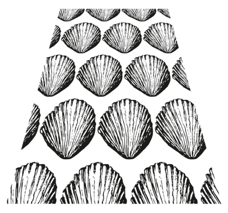 Χαλί με εκτύπωση ζώου σε ρετρό σχέδιο κοχυλιού - TenStickers