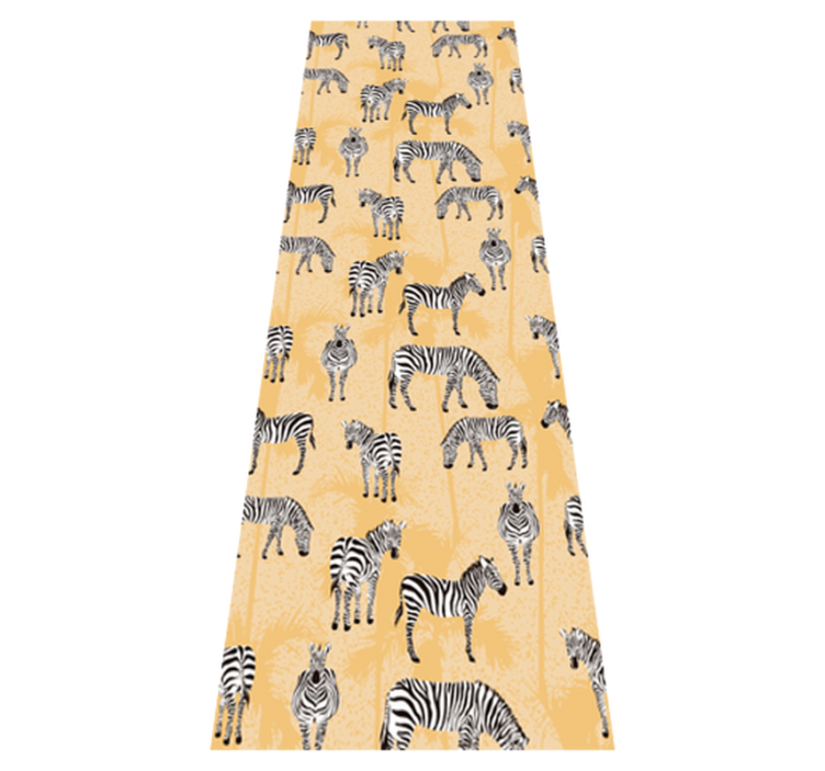 Χαλί με εκτύπωση ζώου Ζέβρα και φοινίκες - TenStickers