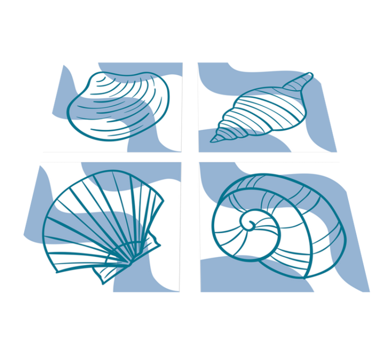 Χαλί με εκτύπωση ζώου και σχέδια κοχυλιών - TenStickers