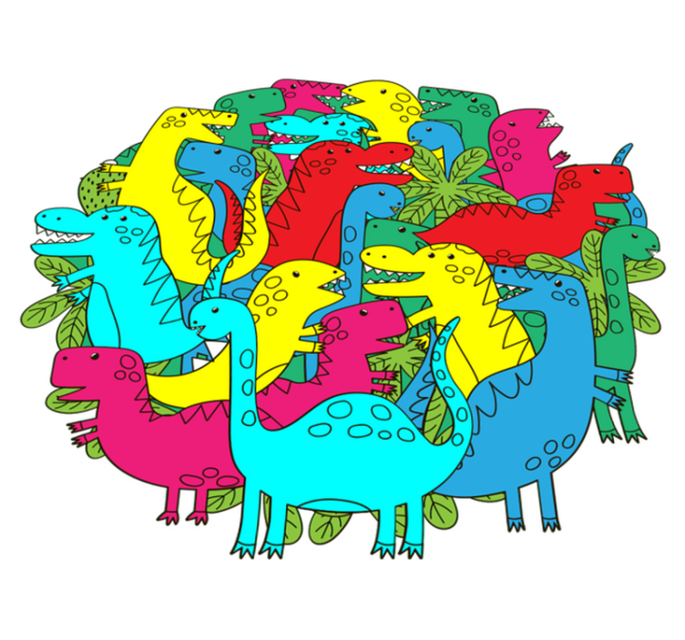 Χαλί με εκτύπωση ζώου πολύχρωμος δεινόσαυρος για παιδιά - TenStickers