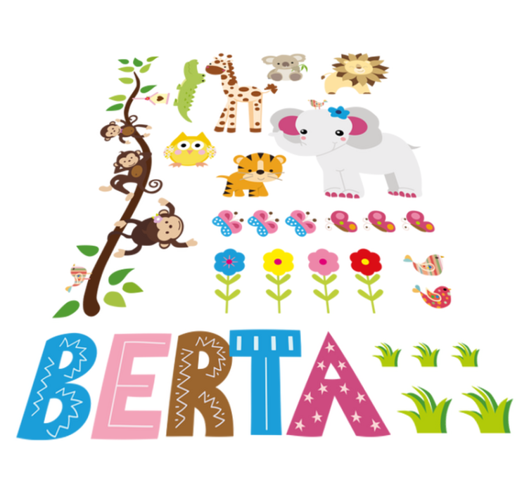 Χαλί με εκτύπωση ζώου δέντρο ζούγκλας με όνομα - TenStickers