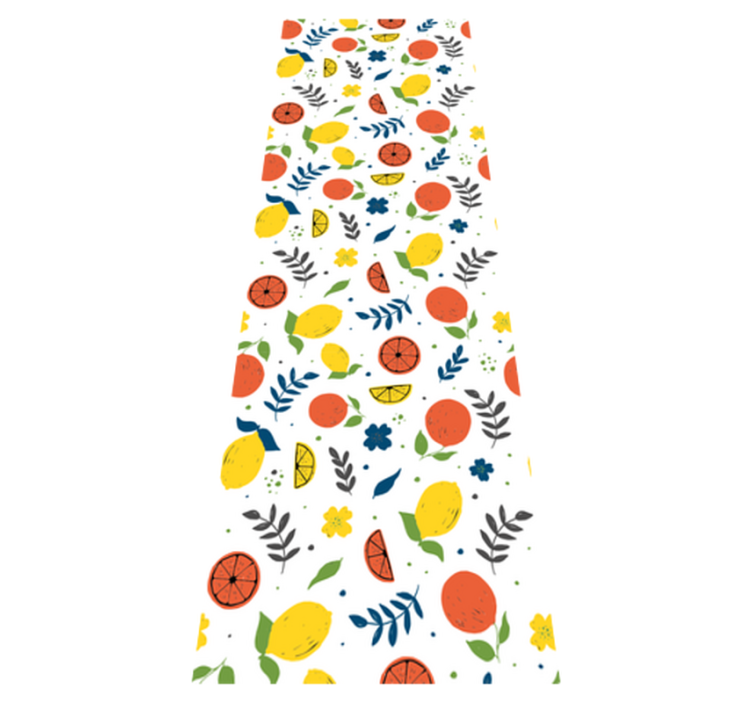 Χαλί με εκτύπωση ζώου και εσπεριδοειδή με φύλλα - TenStickers