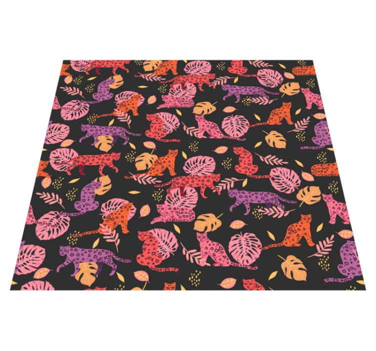 Χαλί με εκτύπωση ζώου τροπικού και λεοπάρδαλης στυλ - TenStickers