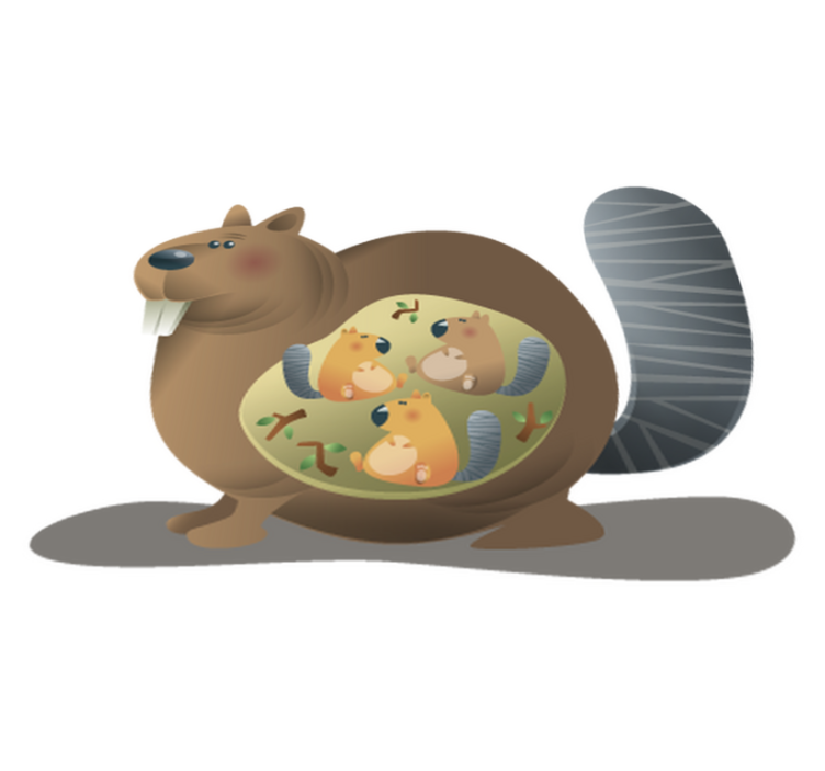 Χαλί με εκτύπωση ζώου Μητέρα Σκίουρος - TenStickers