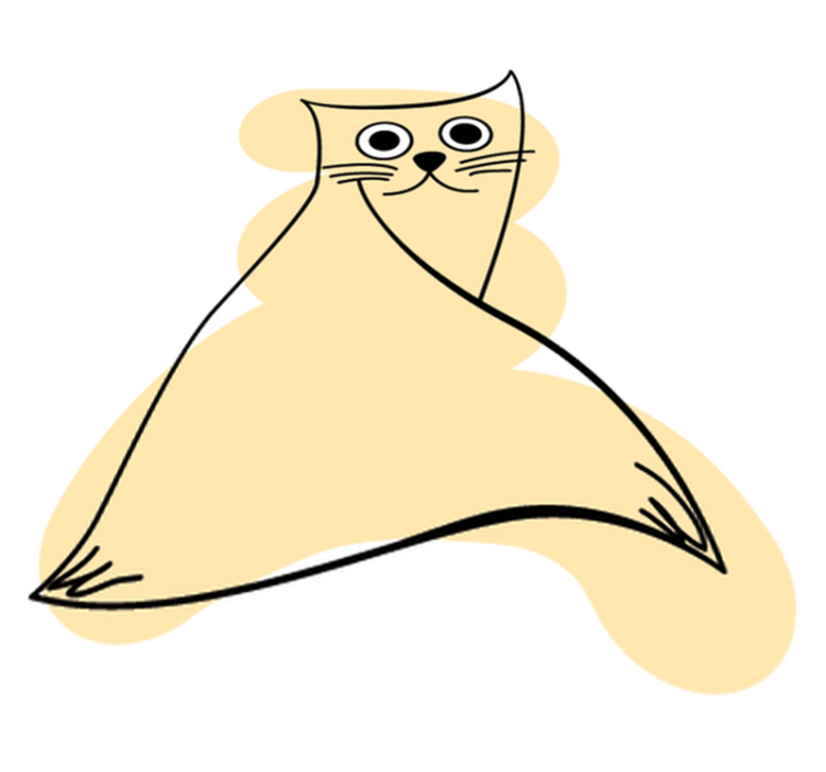 Χαλί με εκτύπωση ζώου γατί σε μπεζ απόχρωση - TenStickers