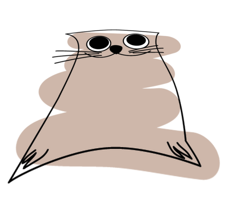 Χαλί με εκτύπωση ζώου καφέ βαμμένη γάτα - TenStickers