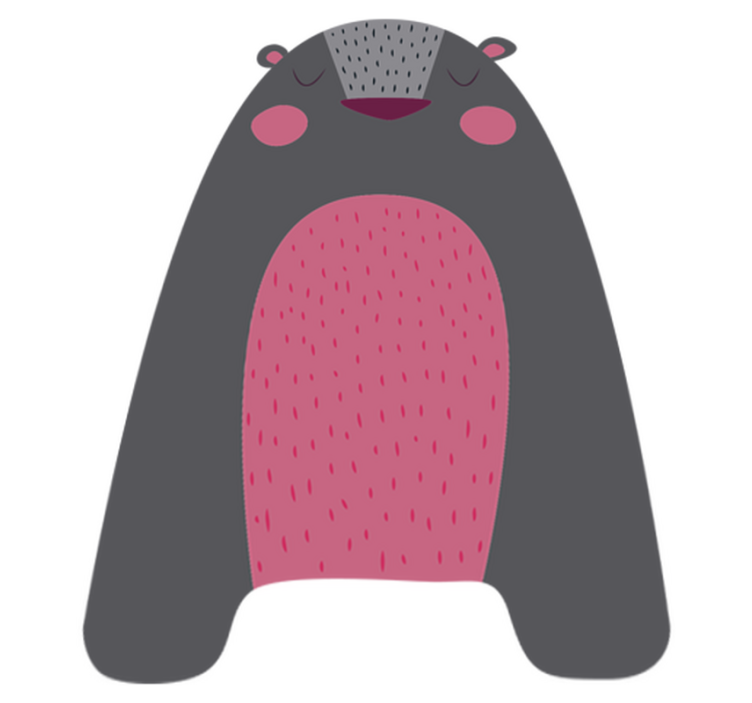 Χαλί με εκτύπωση ζώου γκρι αρκούδα για παιδιά - TenStickers