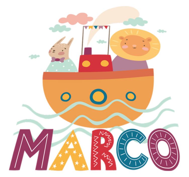 Χαλί με εκτύπωση ζώου ζώα σε βάρκα - TenStickers