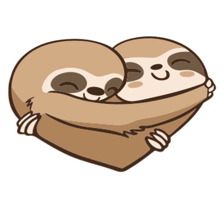 Xαλί με εκτύπωση ζώου καρδιάς από anime βραδύποδα - TenStickers