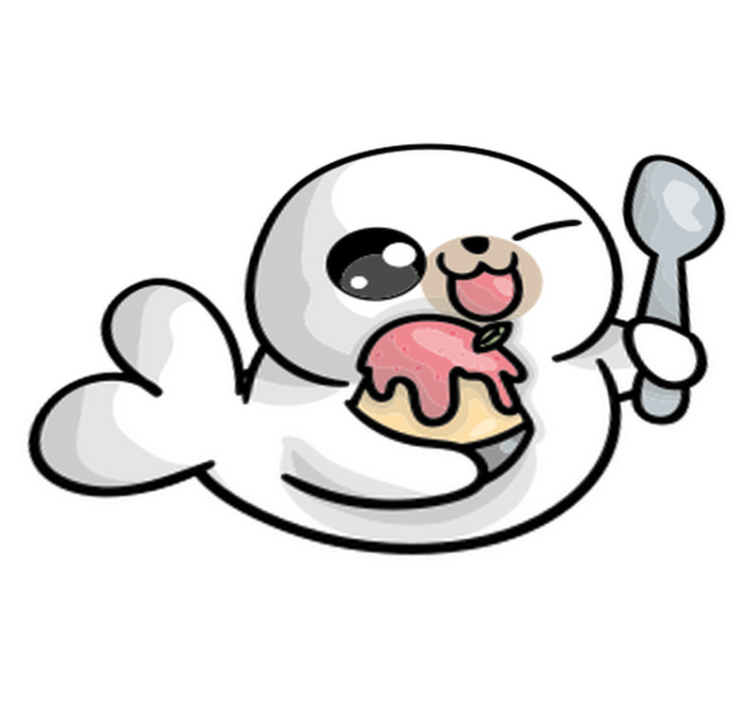 Xαλί με εκτύπωση ζώου anime μωρό φώκια - TenStickers