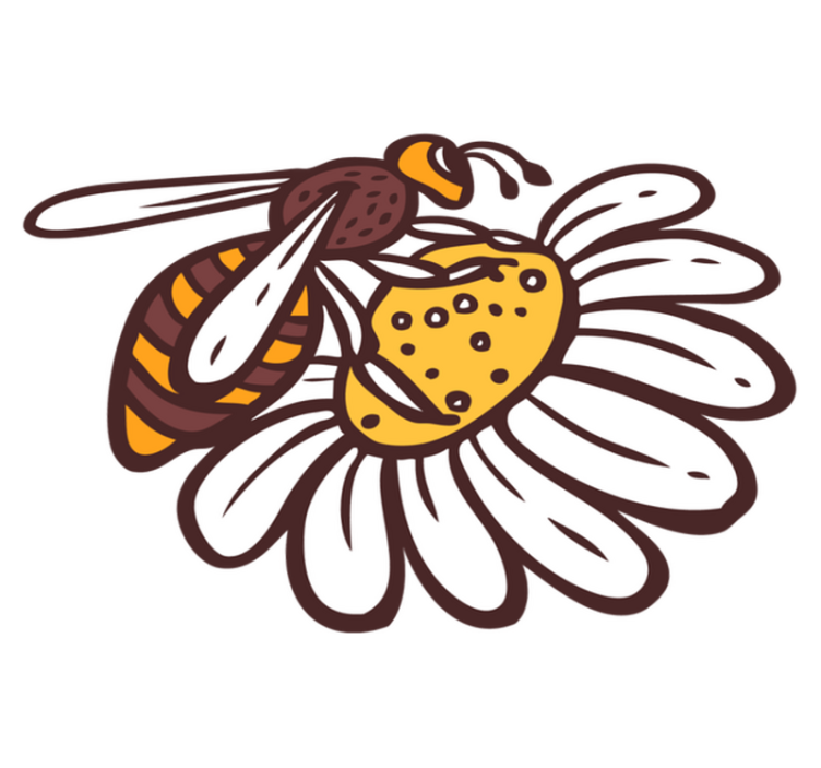 Xαλί με εκτύπωση ζώου μέλισσα πάνω σε λουλούδι - TenStickers