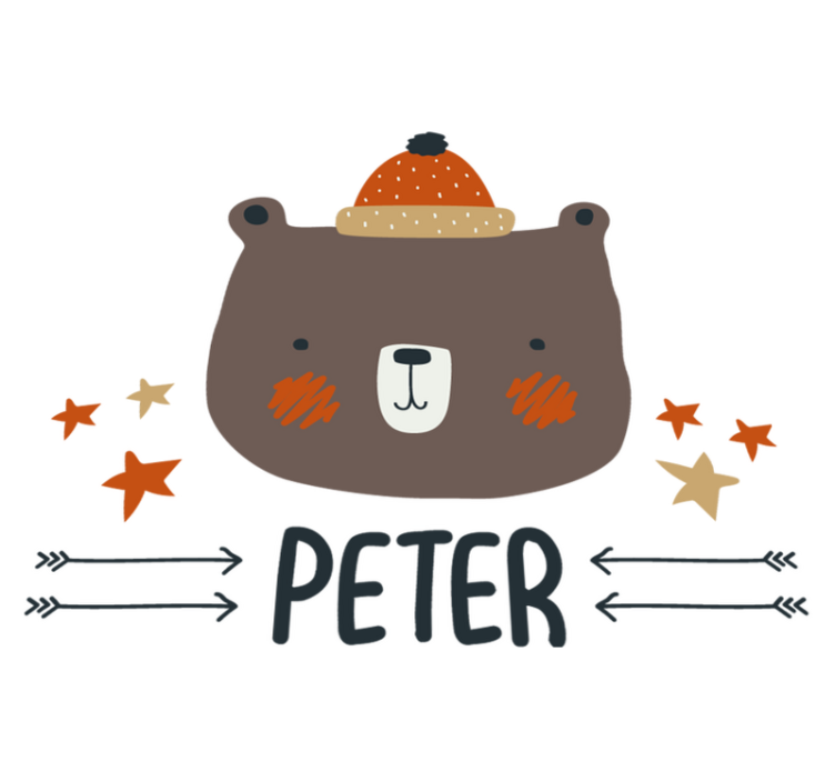 Χαλί με εκτύπωση ζώου προσωπικό αρκουδάκι σκανδιναβικό - TenStickers