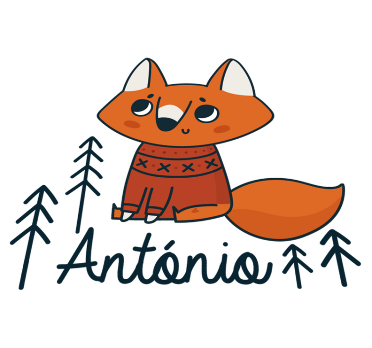 Χαλί με εκτύπωση ζώου Βόρειος αλεπού με όνομα - TenStickers