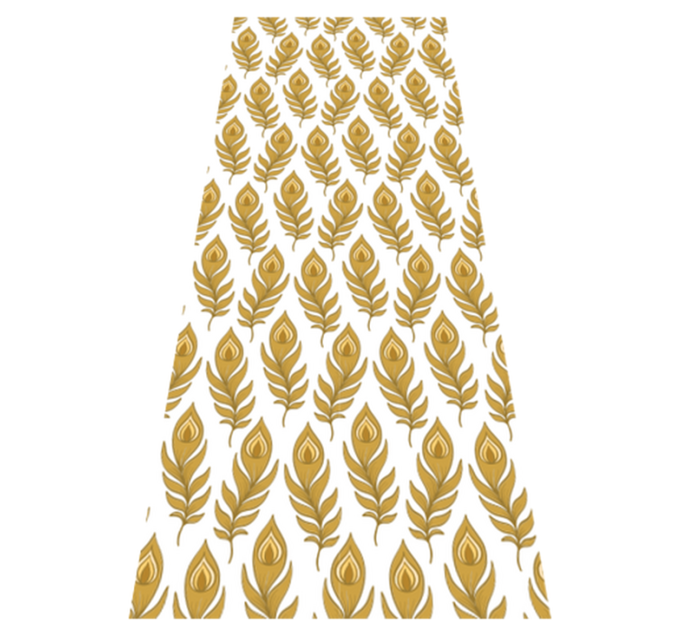 Χαλί με εκτύπωση ζώου μπλε γαλοπούλα με χρυσά λουλούδια - TenStickers