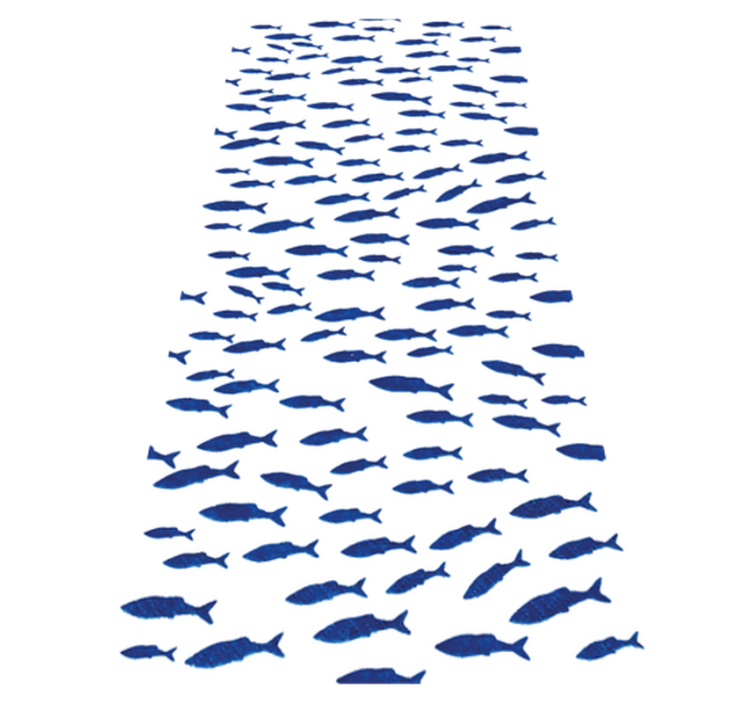 Xαλί με εκτύπωση ζώου σχέδιο μπλε ψαριών - TenStickers