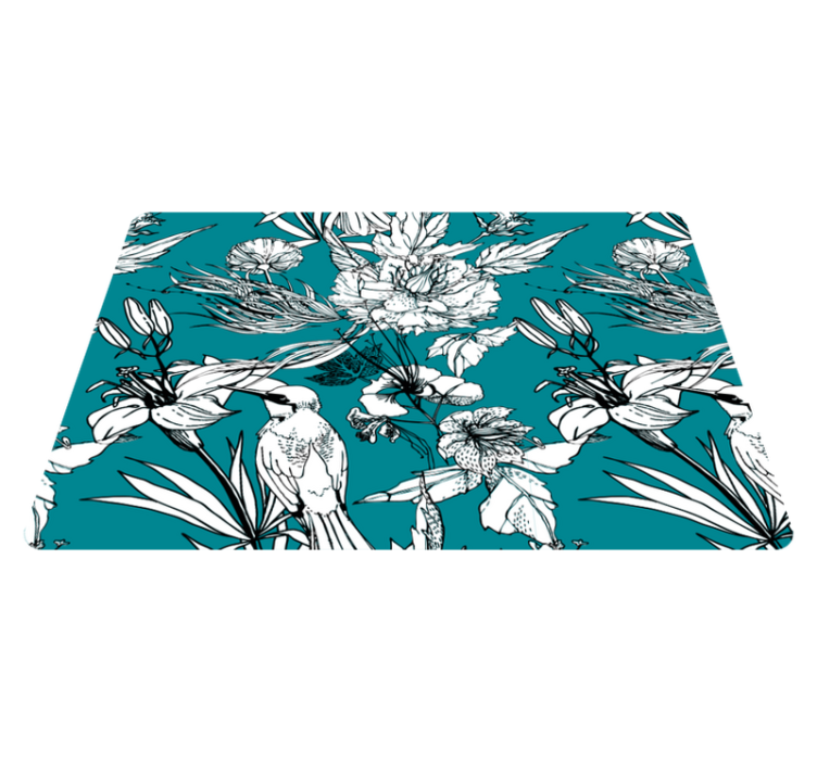 Xαλί με εκτύπωση ζώου λευκών άγριων πουλιών σχέδιο - TenStickers