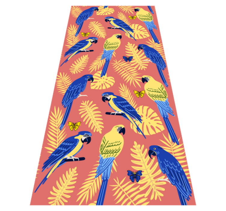 Χαλί με εκτύπωση ζώου Παπαγάλοι και πεταλούδες - TenStickers