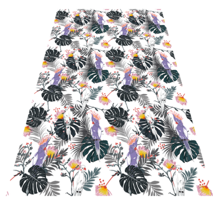 Χαλί με εκτύπωση ζώου κόκκινοι και μωβ παπαγάλοι - TenStickers