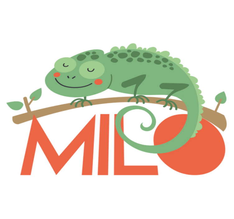 Χαλί με εκτύπωση ζώου Χαμαιλέοντας με όνομα - TenStickers