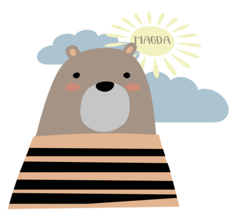 Χαλί με εκτύπωση ζώου Προσαρμόσιμος Καφέ Αρκούδος - TenStickers