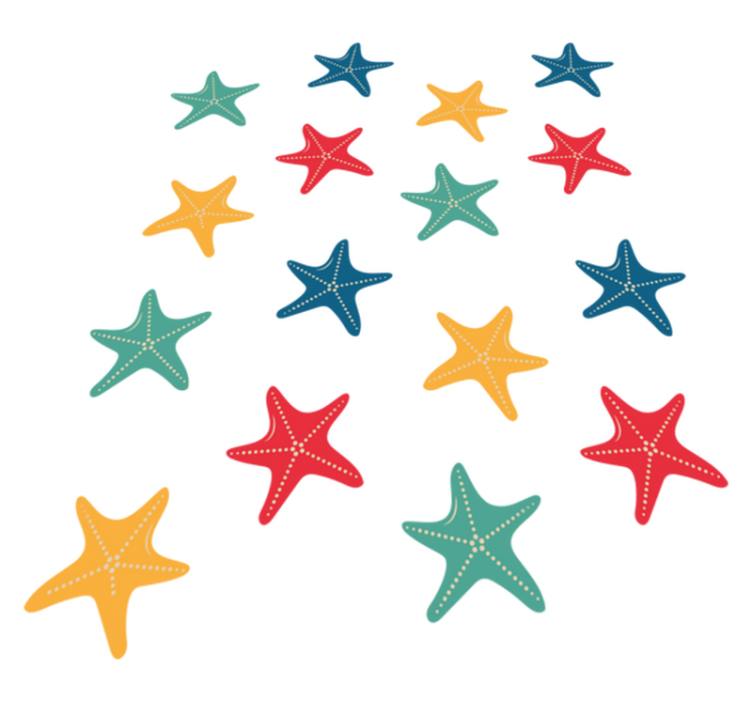 Χαλί με εκτύπωση ζώου πολύχρωμος αστερίας - TenStickers