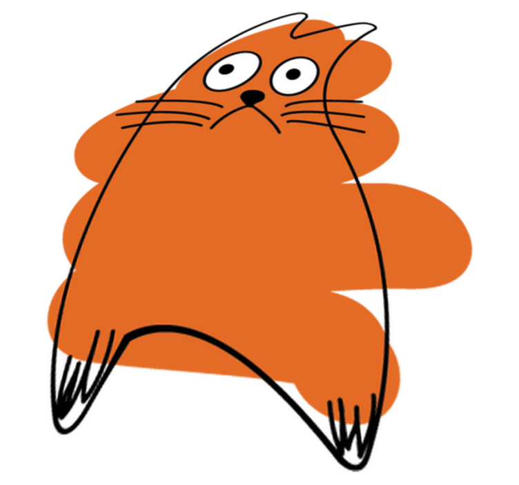 Χαλί με εκτύπωση ζώου πορτοκαλί αυθεντική σιλουέτα - TenStickers