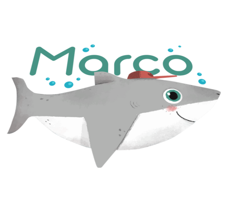 Χαλί με εκτύπωση ζώου χαρακτήρα καρχαρία παιχνιδιάρικου - TenStickers