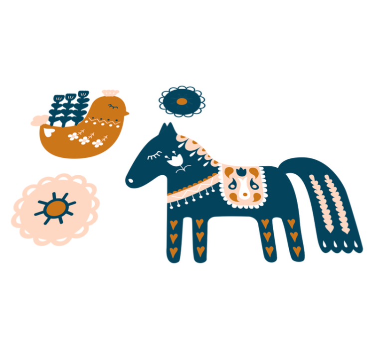 Χαλί με εκτύπωση ζώου Πολύχρωμο Λαϊκό Ζώο - TenStickers