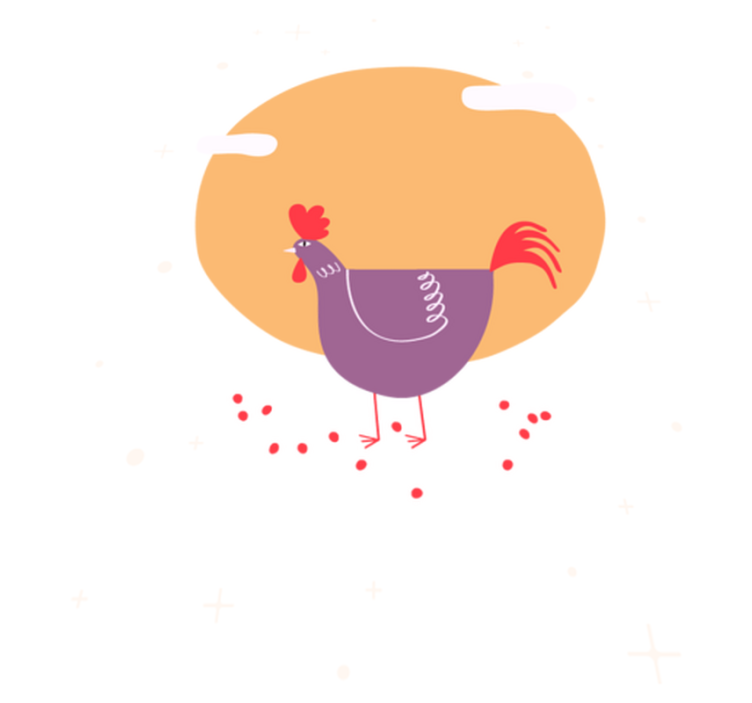 Xαλί με εκτύπωση ζώου Γοητευτική Κότα Φάρμας - TenStickers