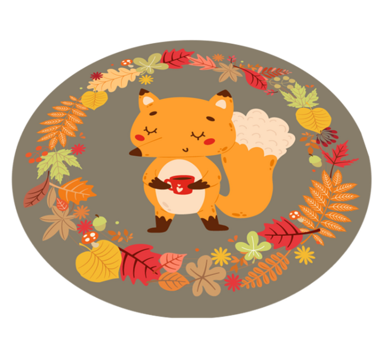 Χαλί με εκτύπωση ζώου και γοητευτική γλυπτική αλεπού - TenStickers