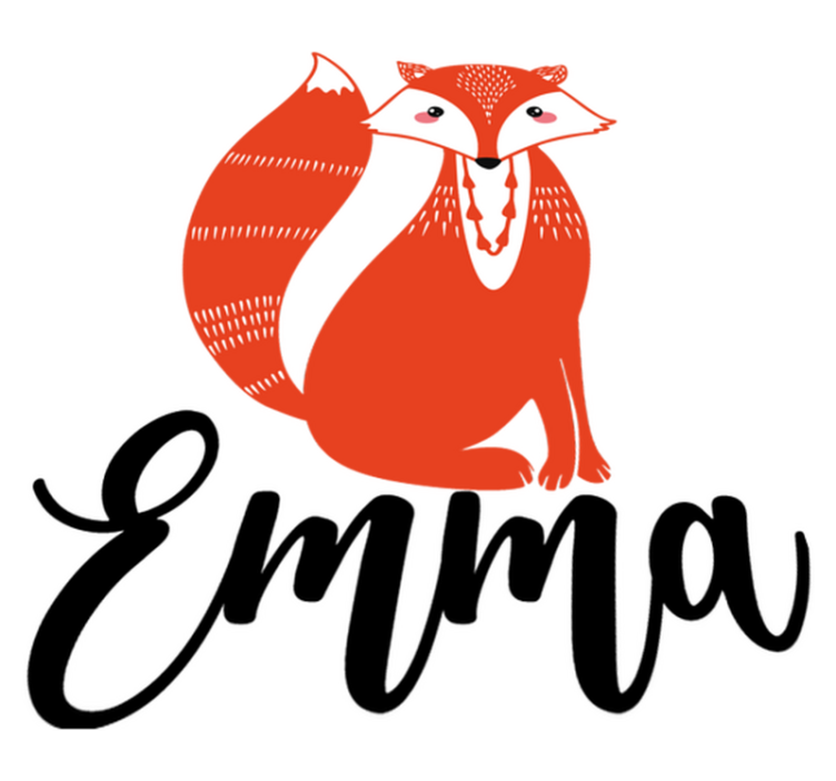 Χαλί με εκτύπωση ζώου με γλυκιά απεικόνιση αλεπούς - TenStickers