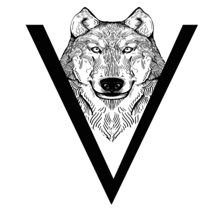 Χαλί με εκτύπωση ζώου Λύκος Εικονογράφηση - TenStickers