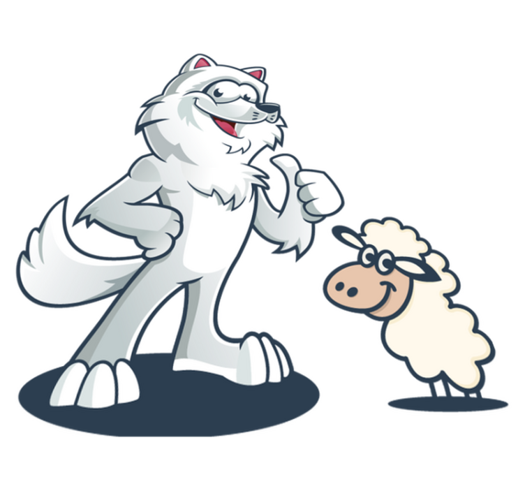 Χαλί με εκτύπωση ζώου Χαρούμενος Λύκος - TenStickers