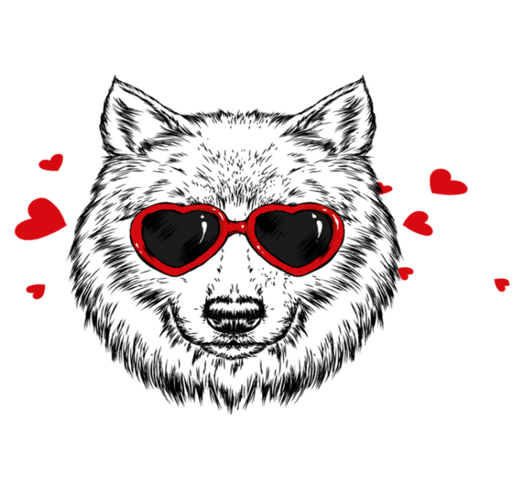 Χαλί με εκτύπωση ζώου Σήμα Παιχνιδιάρικου Λύκου - TenStickers