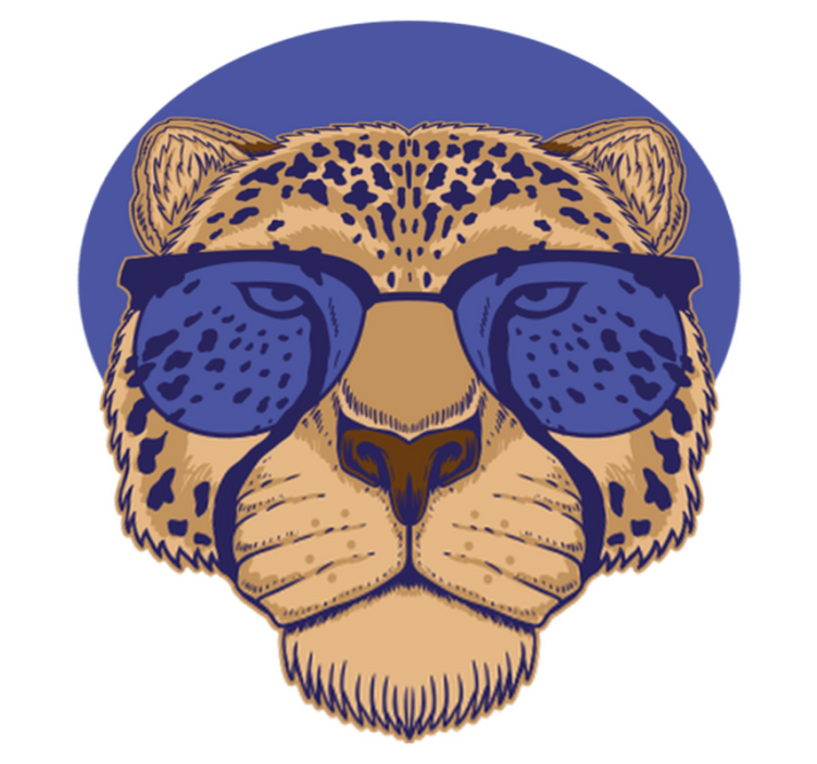 Χαλί με εκτύπωση ζώου Λεοπάρδαλη με γυαλιά - TenStickers