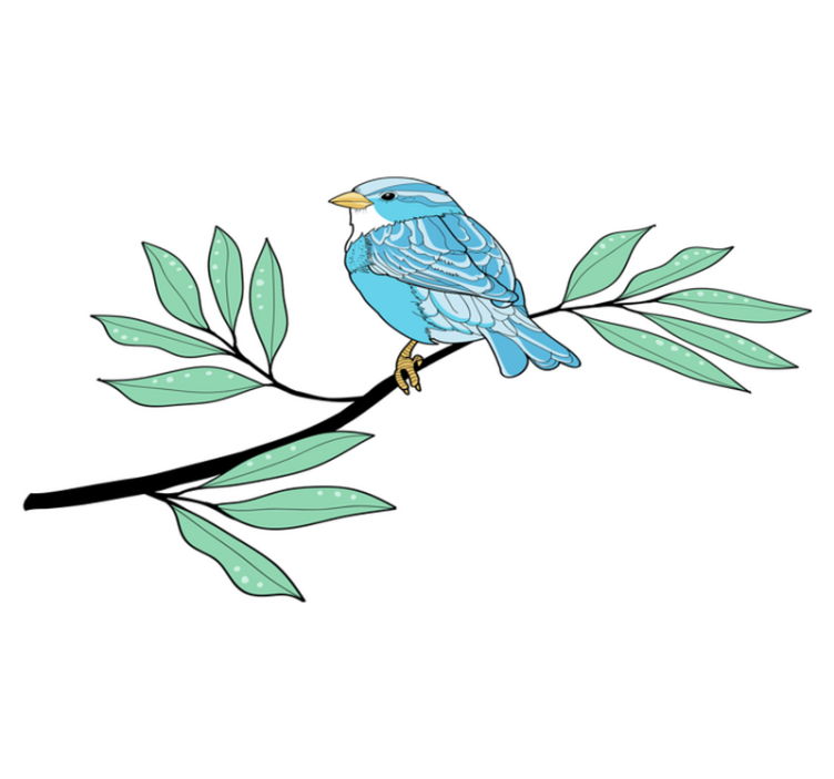 Χαλί με εκτύπωση ζώου μπλε φτερωτός πτηνός - TenStickers