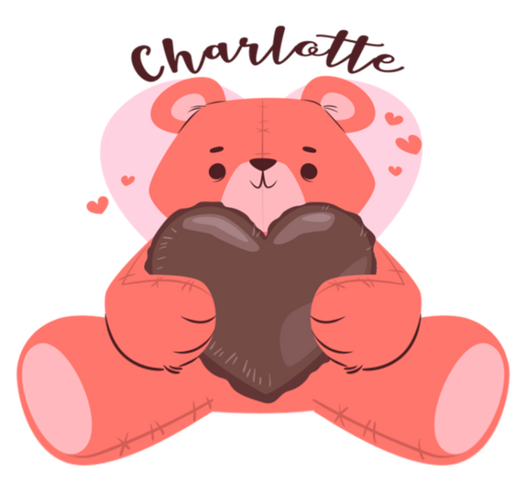 Χαλί με εκτύπωση ζώου Αρκούδα που κρατά καρδιά - TenStickers